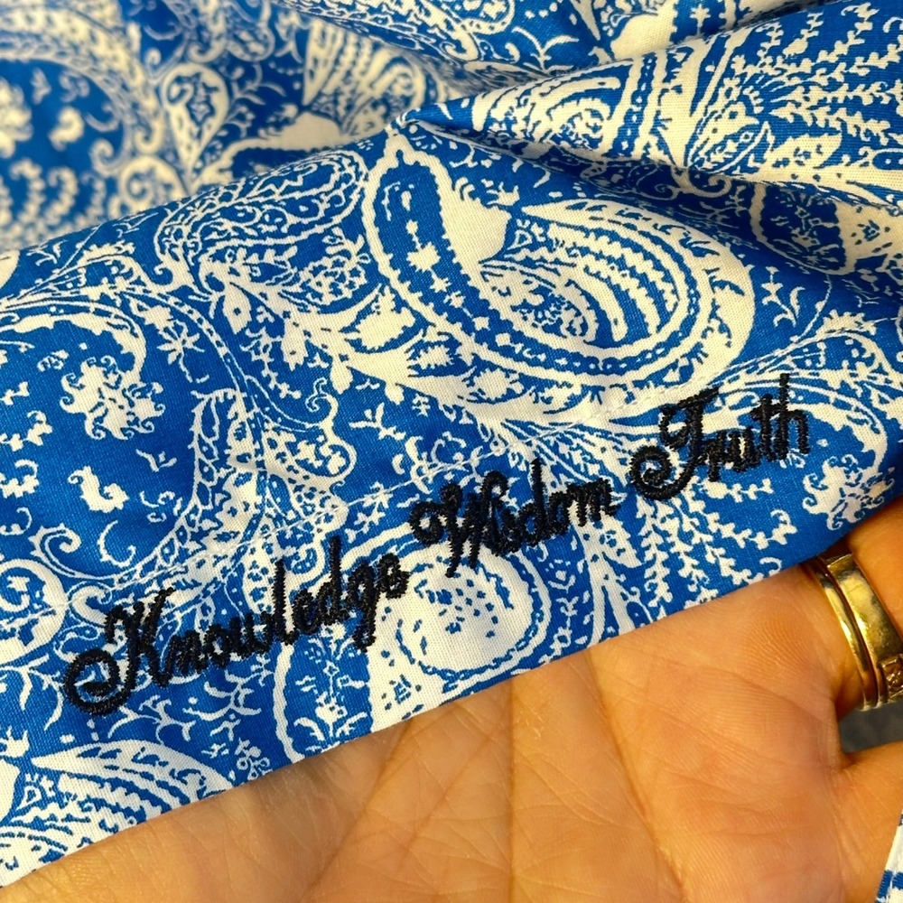 Robert Graham Mens Blue White Paisley Button Down Shirt Classic Fit XL Cotton - Picture 8 of 12